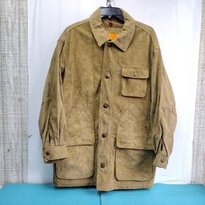 VTG Timberland Men's Barn Calfskin Suede Leather Overcoat Size L